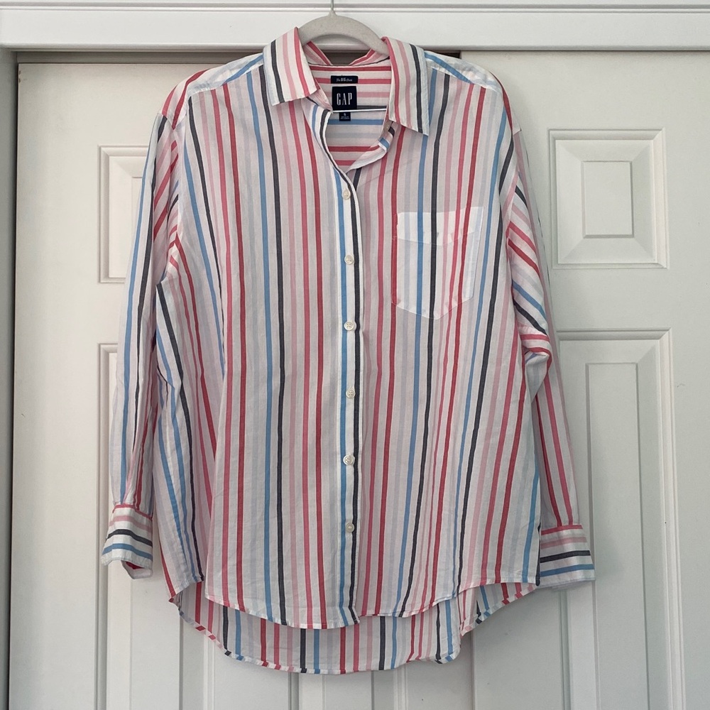 GAP The Big Shirt Multi-colored Button Down Shirt